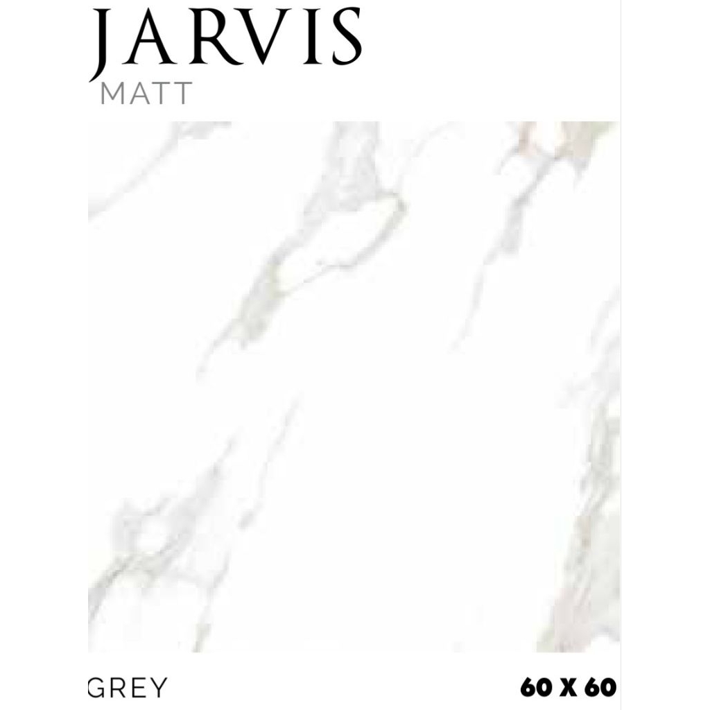 Granit Matt Motif Marbel Putih Abu Jarvis Ukuran 60x60  By Platinum/Granit Kualitas 1 Grade A/Granit