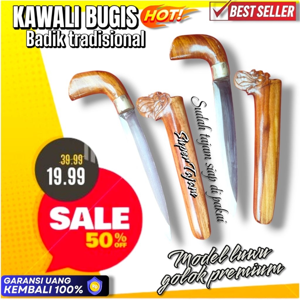 KAWALI BUGIS BADIK TRADISIONAL MODEL LUWU PERKAKAS SERBAGUNA UNTUK KEGUNAAN HARIAN