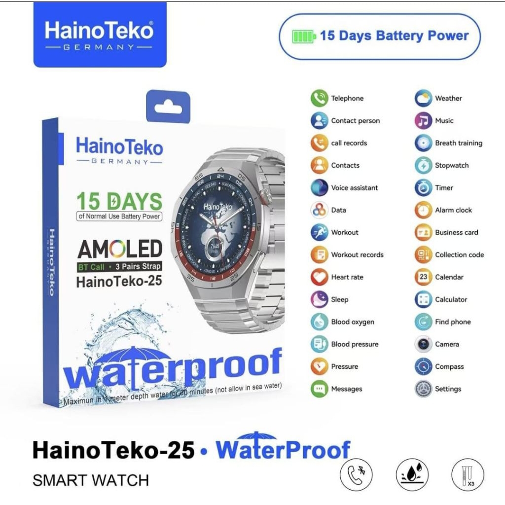 H4inoT3ko 25 smartwatch waterproof