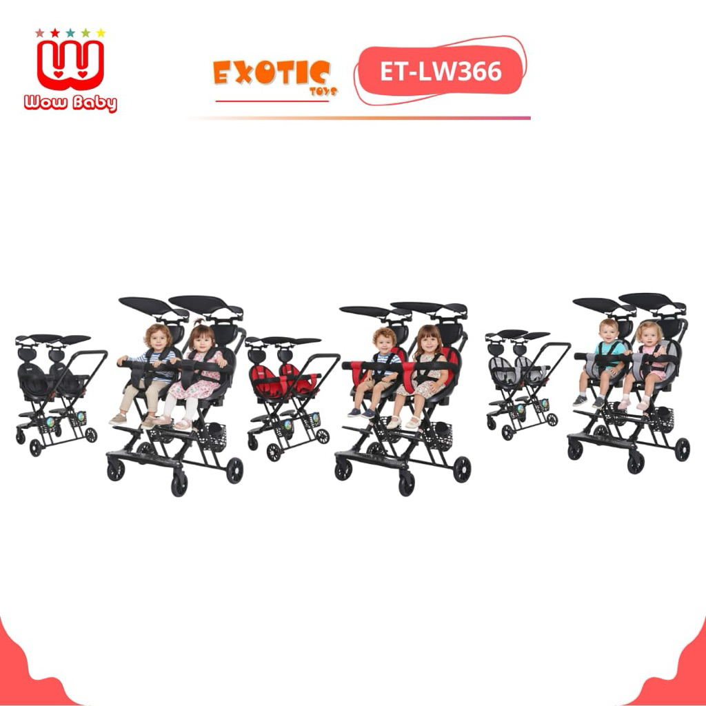 EXOTIC ET-LW366 STROLLER TWINS (BISA HADAP DEPAN BELAKANG)