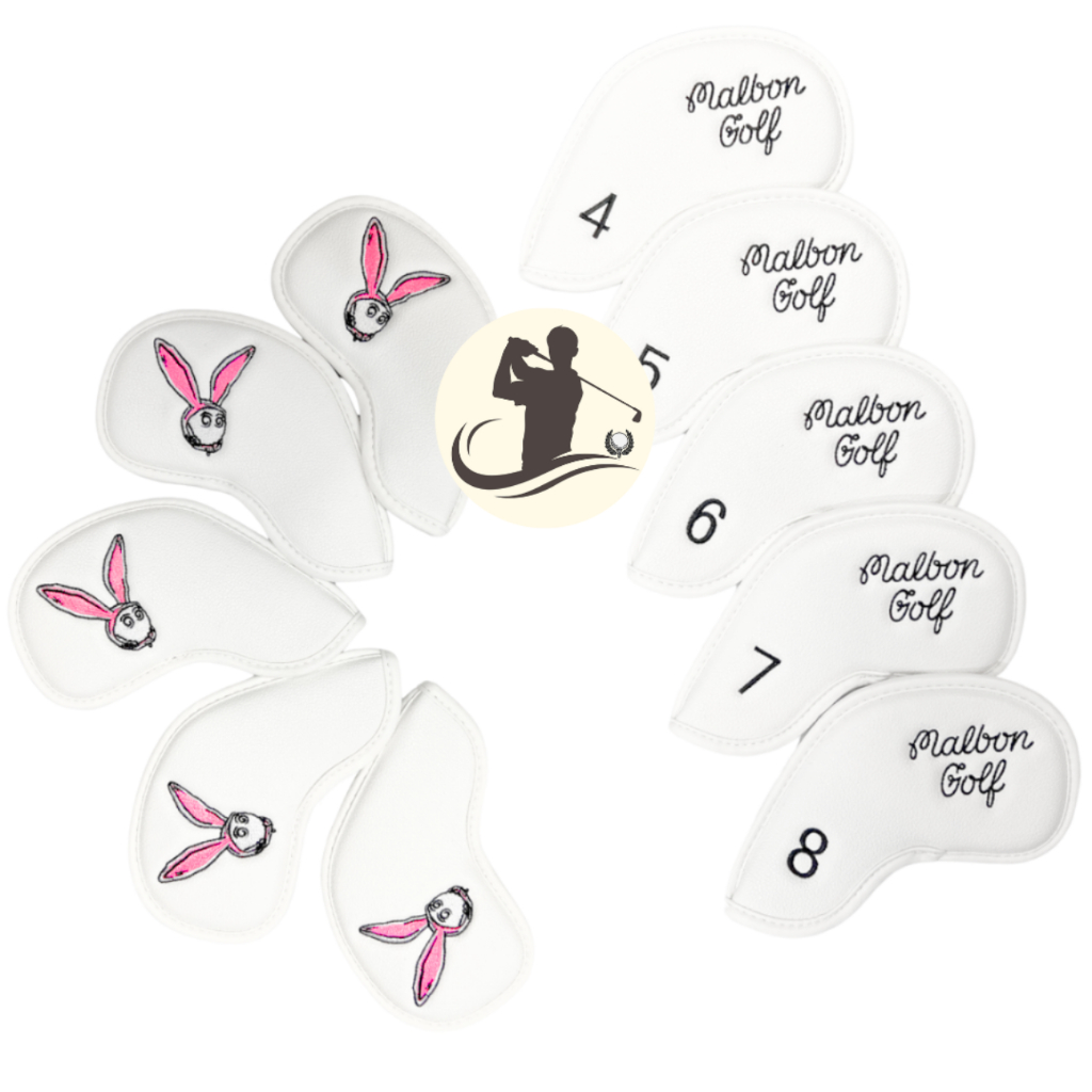 Leather Set Head Cover Iron Pelindung Pink Bunny White Stick Golf Black 10 Pcs Quality Set Stik Iron