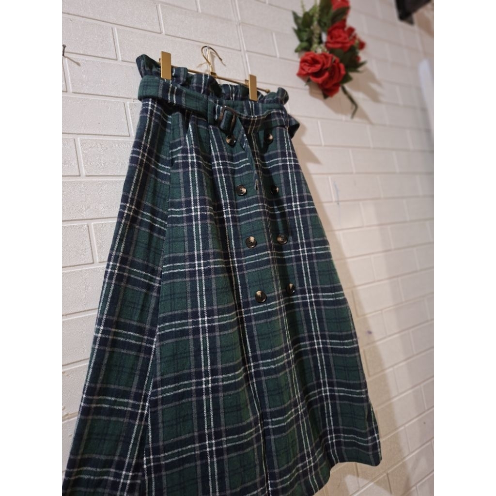 Rok kotak hijau mix belt