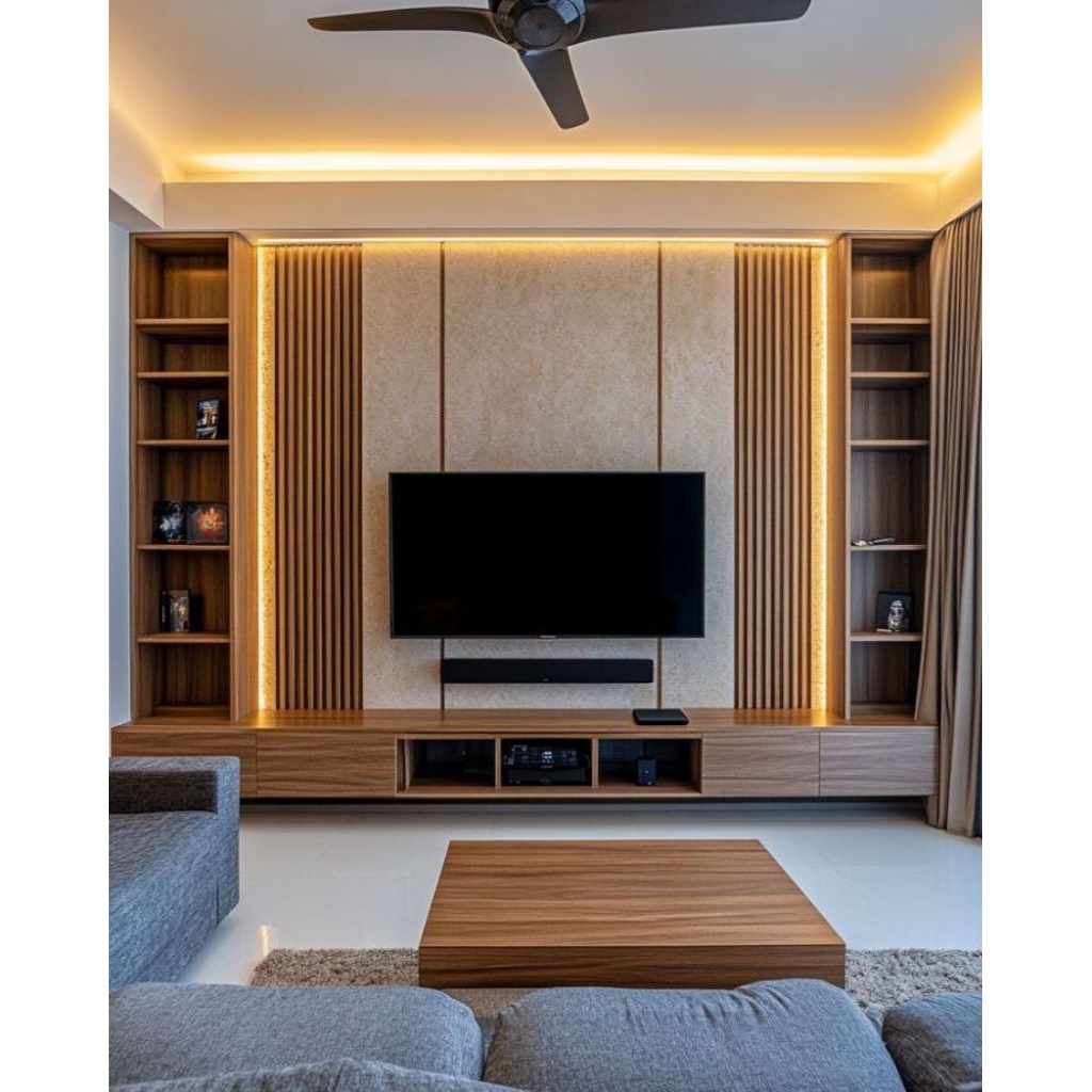 backdrop tv minimalis rak gantung