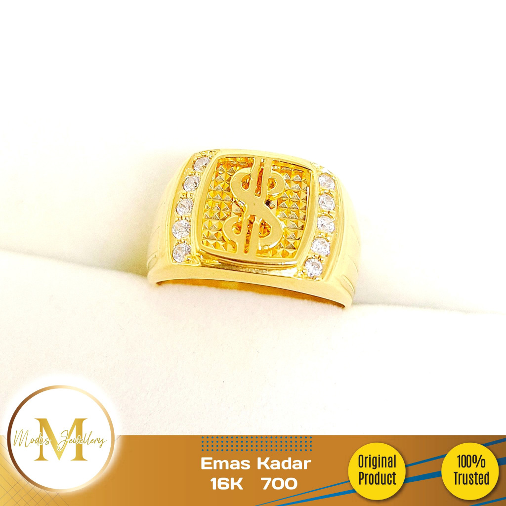 MODIS JEWELLERY - Cincin Pria Dollars Kuning - Emas 16k  700