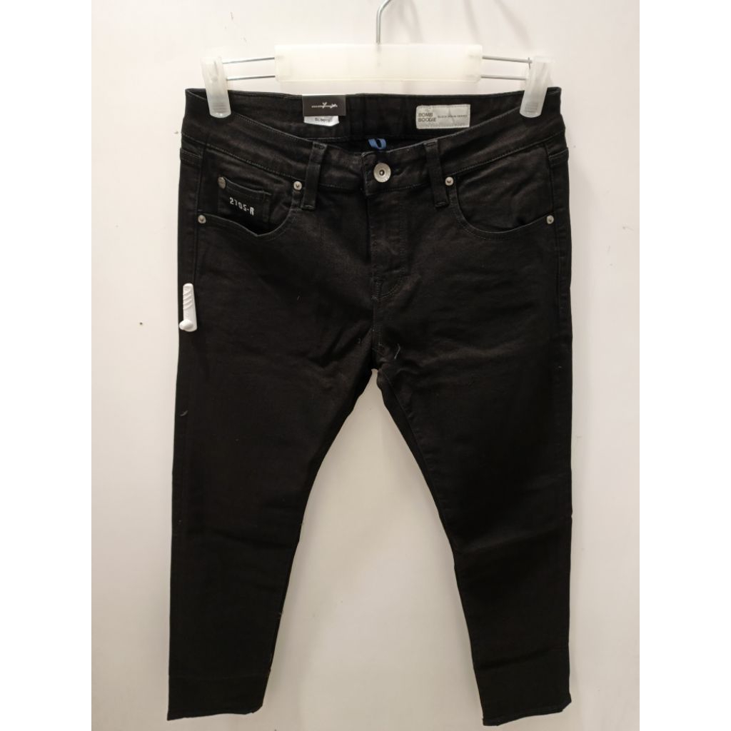 jeans kerenn hitam bombboogie slimfit terbaru