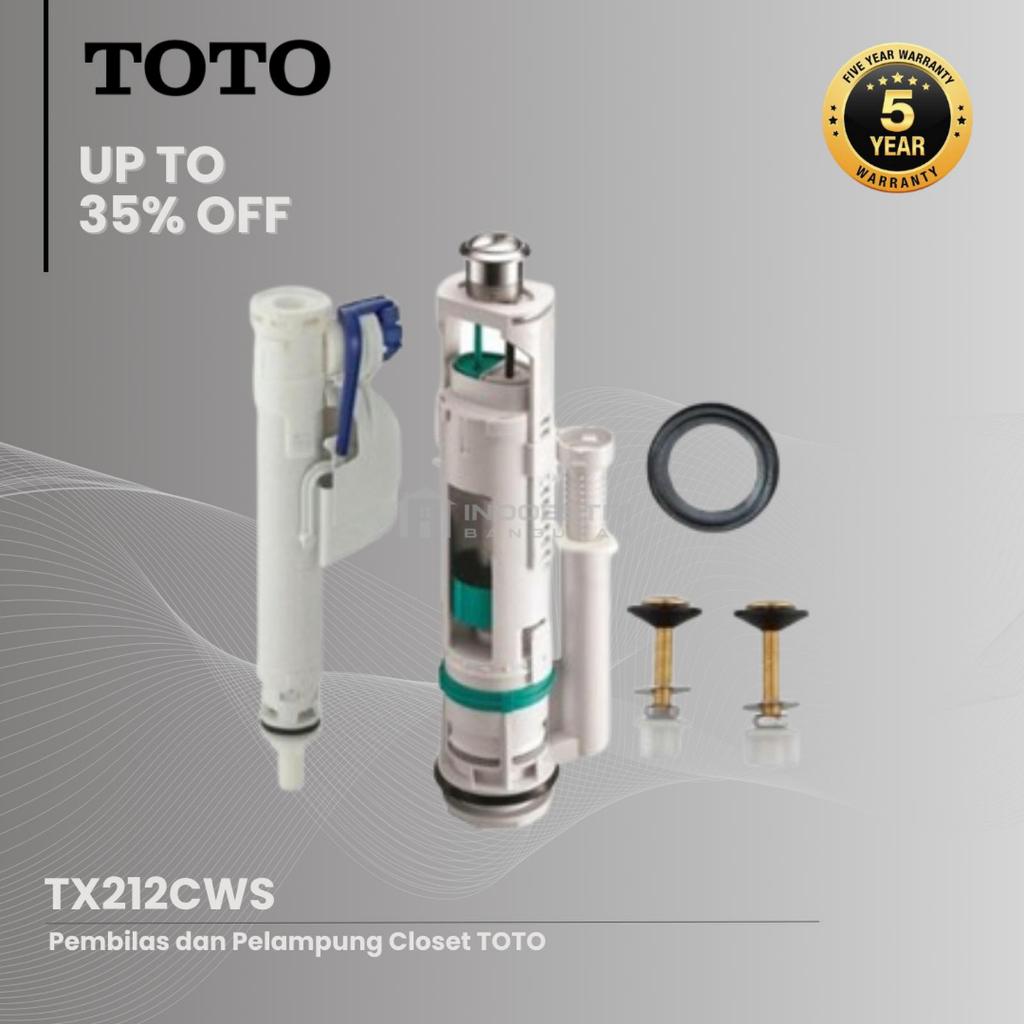 Pembilas dan Pelampung Closet TOTO TX212CWS / Spare Part Closet TOTO / Alat Dalam Closet TOTO (100% 