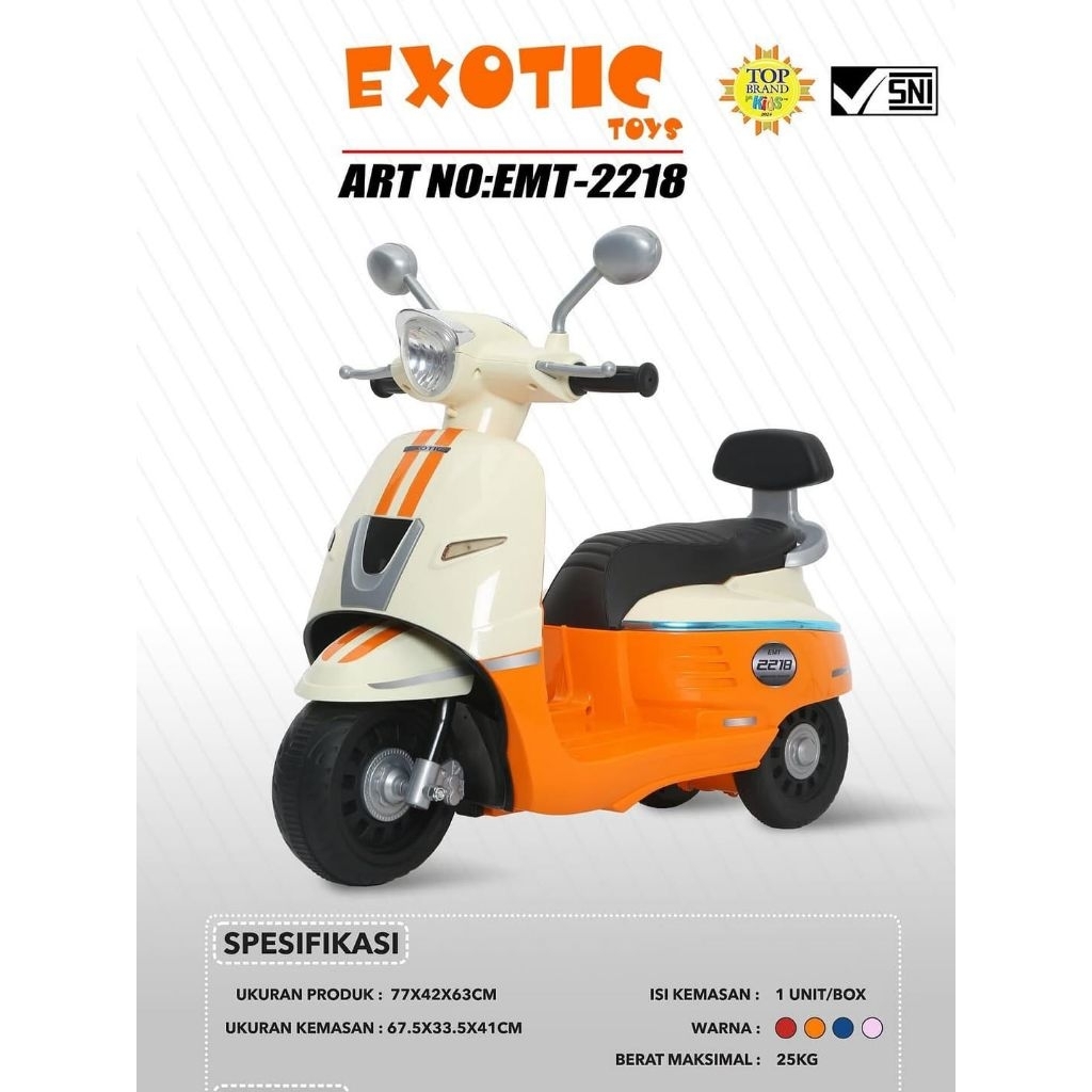 Motor aki Exotic EMT 2218 / motor aki roda 3 / kids motorcycle roda tiga