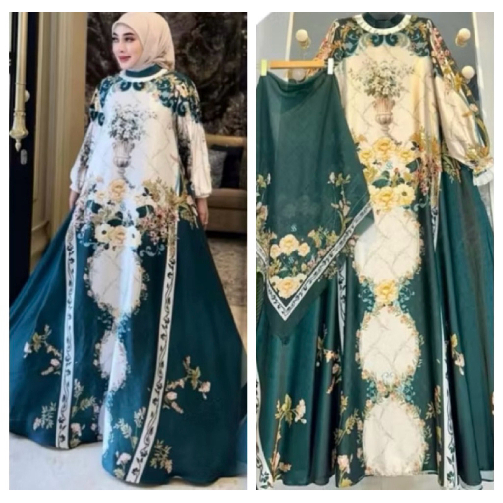 Shellasaukia GAMIS DILK PRINTING DRESS BARU VIRAL Owner ORi Shellasaukia Terbaru Dijamin