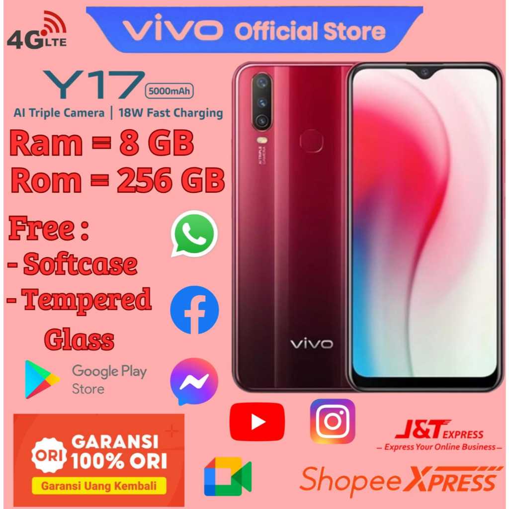 HP VIVO Y17 RAM 8GB + 256GB GARANSI 1 Tahun