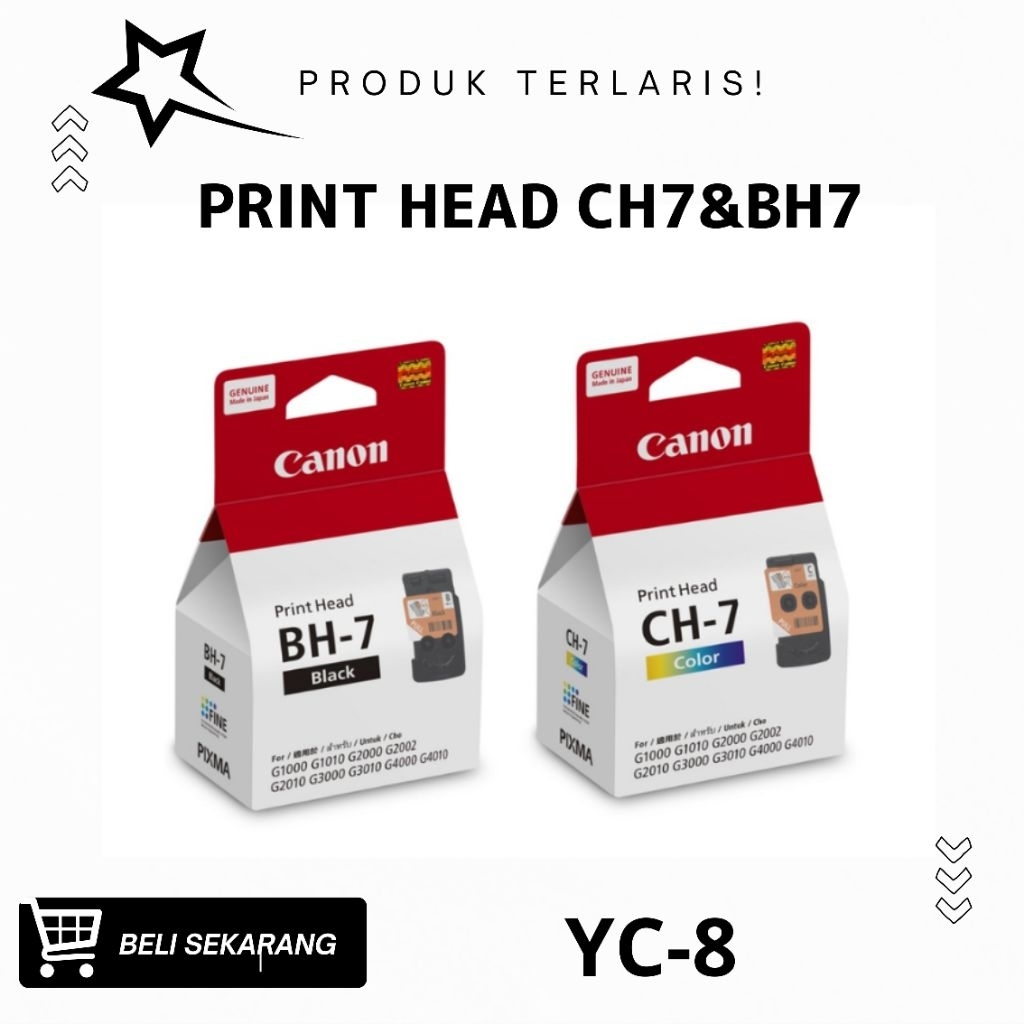 Print Head Canon BH-7 hitam Canon CH-7 warna G1000 bh7 ch7