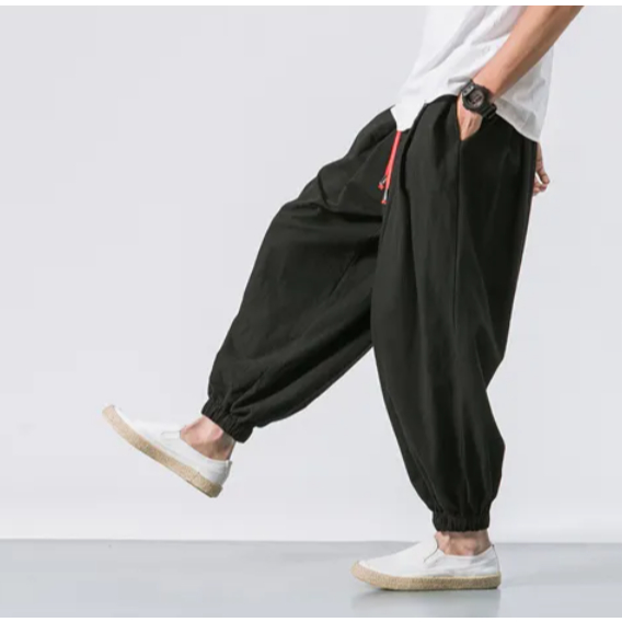 QTakasi Harem Pants Men Toji Japanese Style Bohemian Hip Hop Baggy