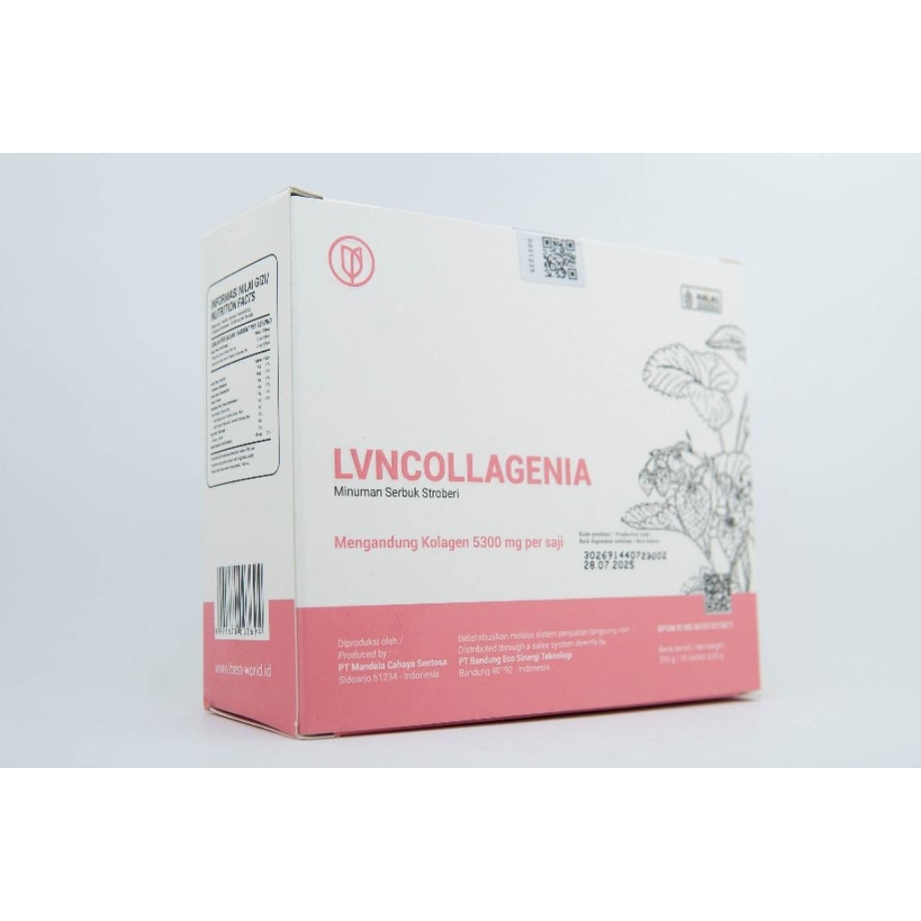 minuman serbuk rasa strawberry  LVN COLLAGENIA || kolagen asli 100%