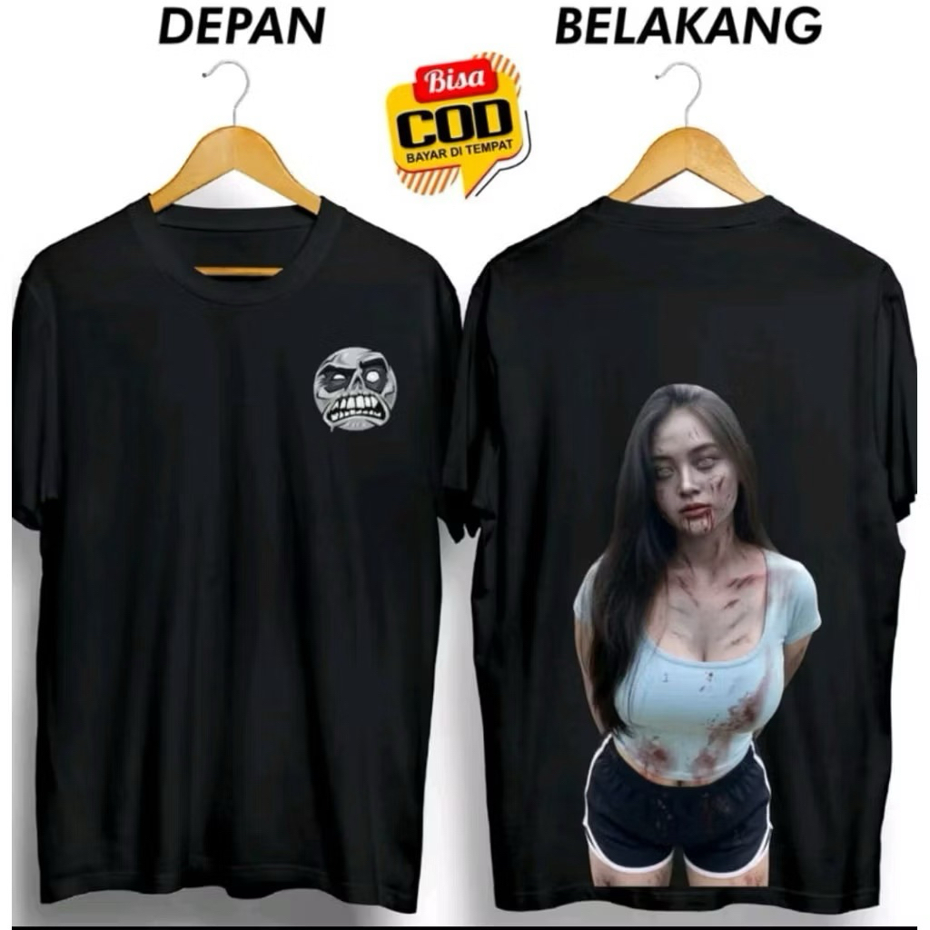 KAOS DISTRO PRIA HANTU CEWEK CANTIK SEKSI