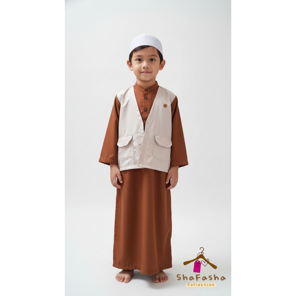Baju Jubah Gamis Rompi Anak Laki Laki Usia 1-12 Tahun