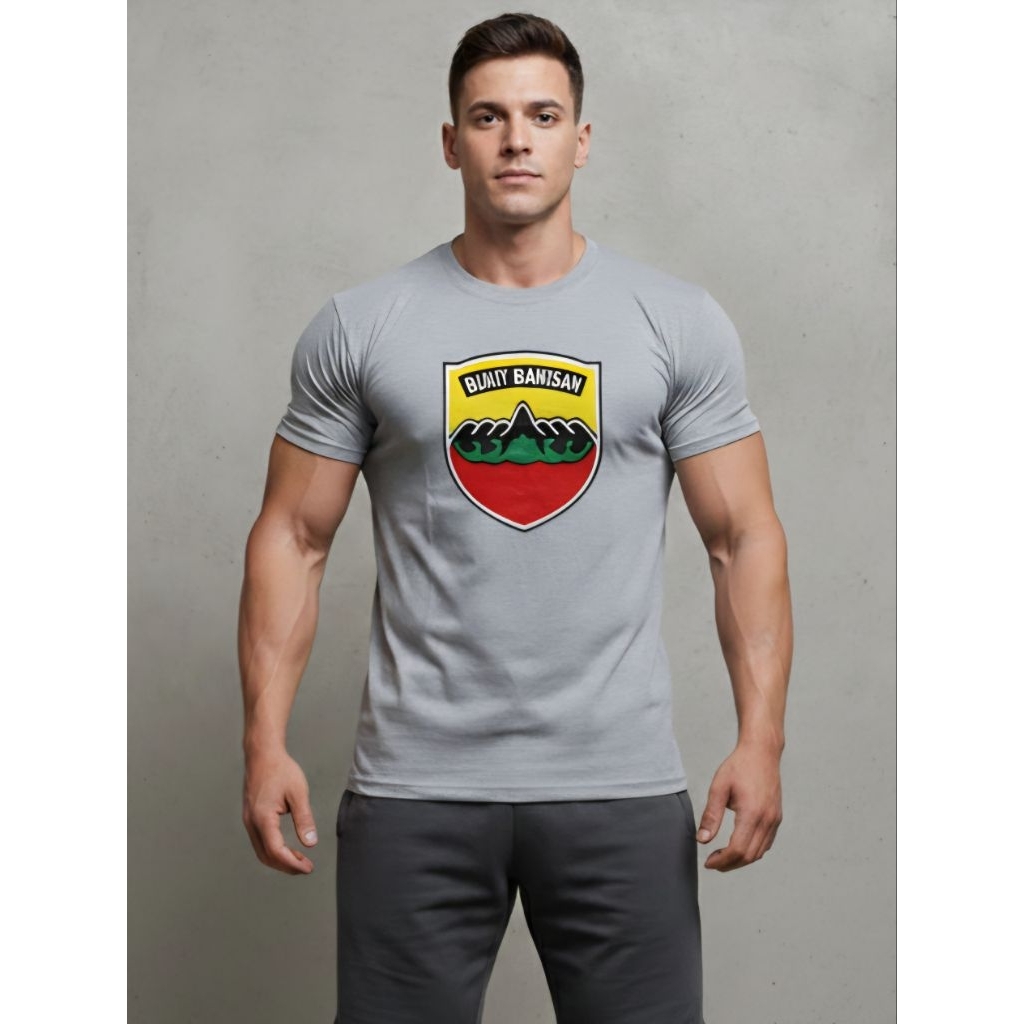 Kaos olahraga KODAM 1 BUKIT BARISAN abu abu catton