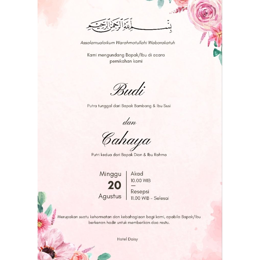 UNDANGAN PERNIKAHAN || NGUNDUH MANTU