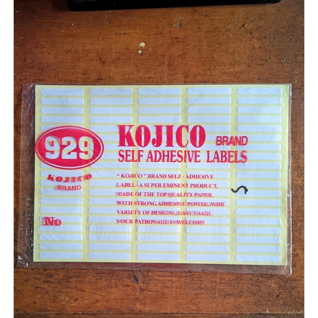 LABEL / TIP X KERTAS KOJICO & KINGSTONE