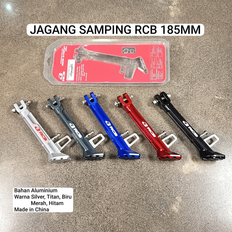 JAGANG SAMPING STANDAR SAMPING MERK RCB UKURAN 185mm / 220mm WARNA MERAH HITAM BIRU TITAN SILVER