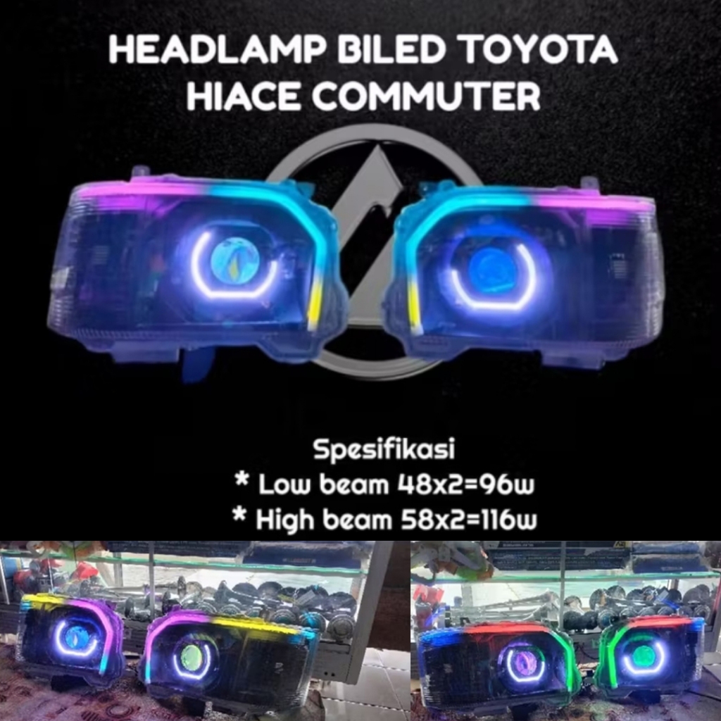 Lampu depan Billed Hiace Commuter RGB Android APP