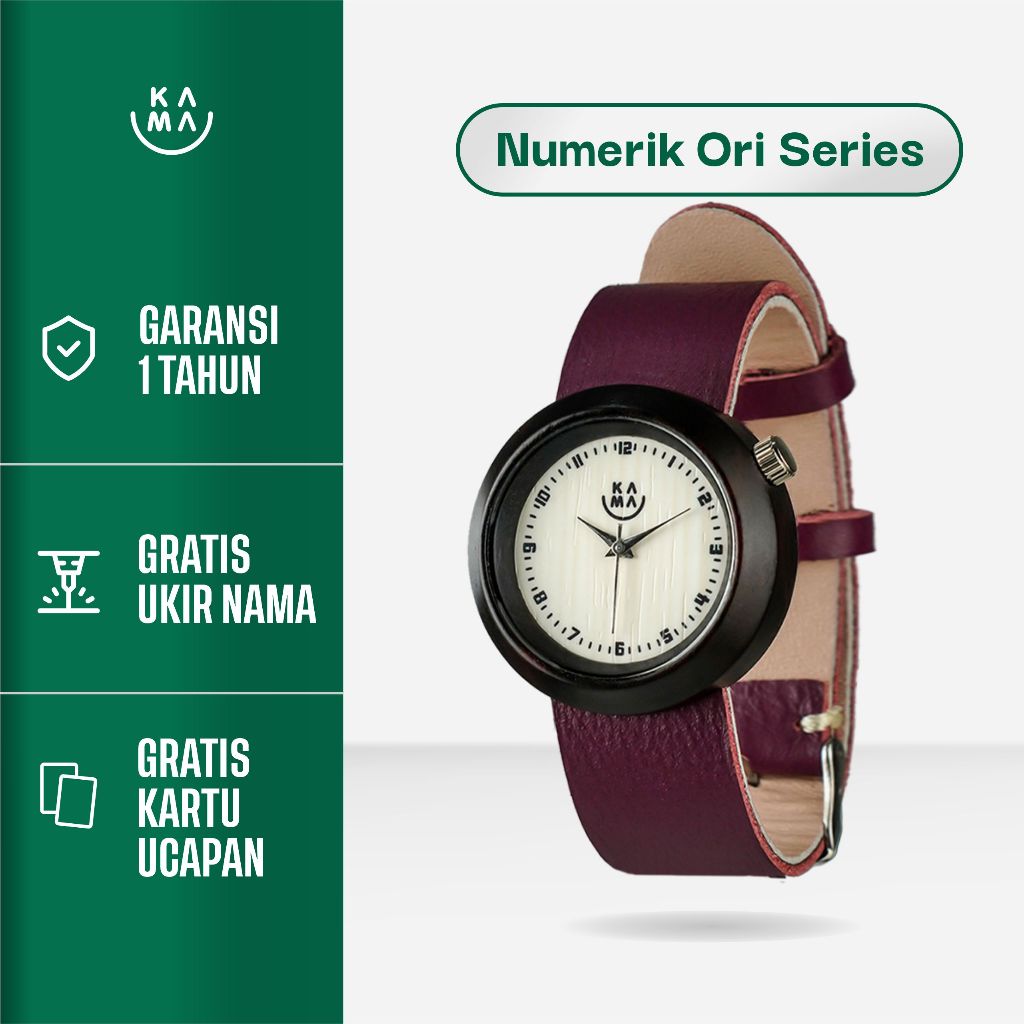 Kama Watch Numerik Jam Tangan Kayu Sonokeling