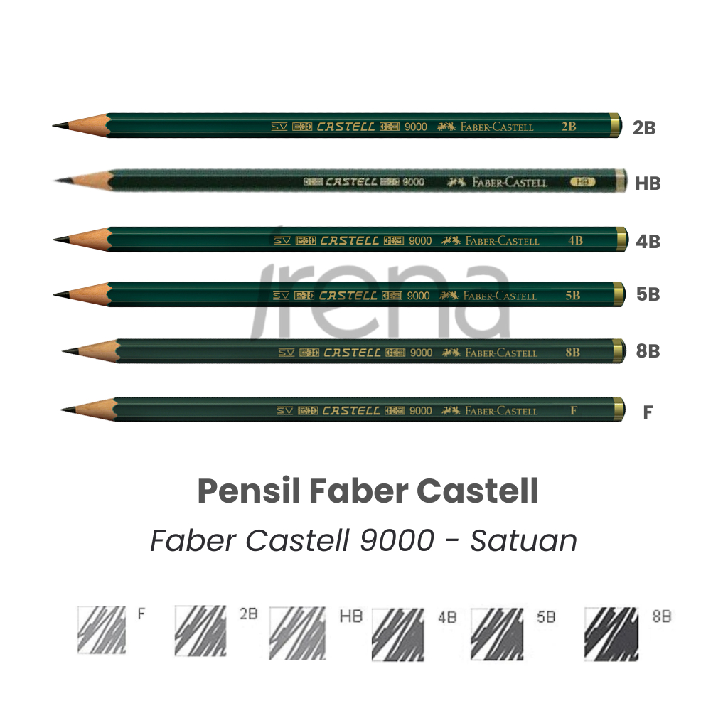 FABER-CASTELL Pensil 2B HB 4B 5B 8B F Pensil 9000 Faber Castell Satuan
