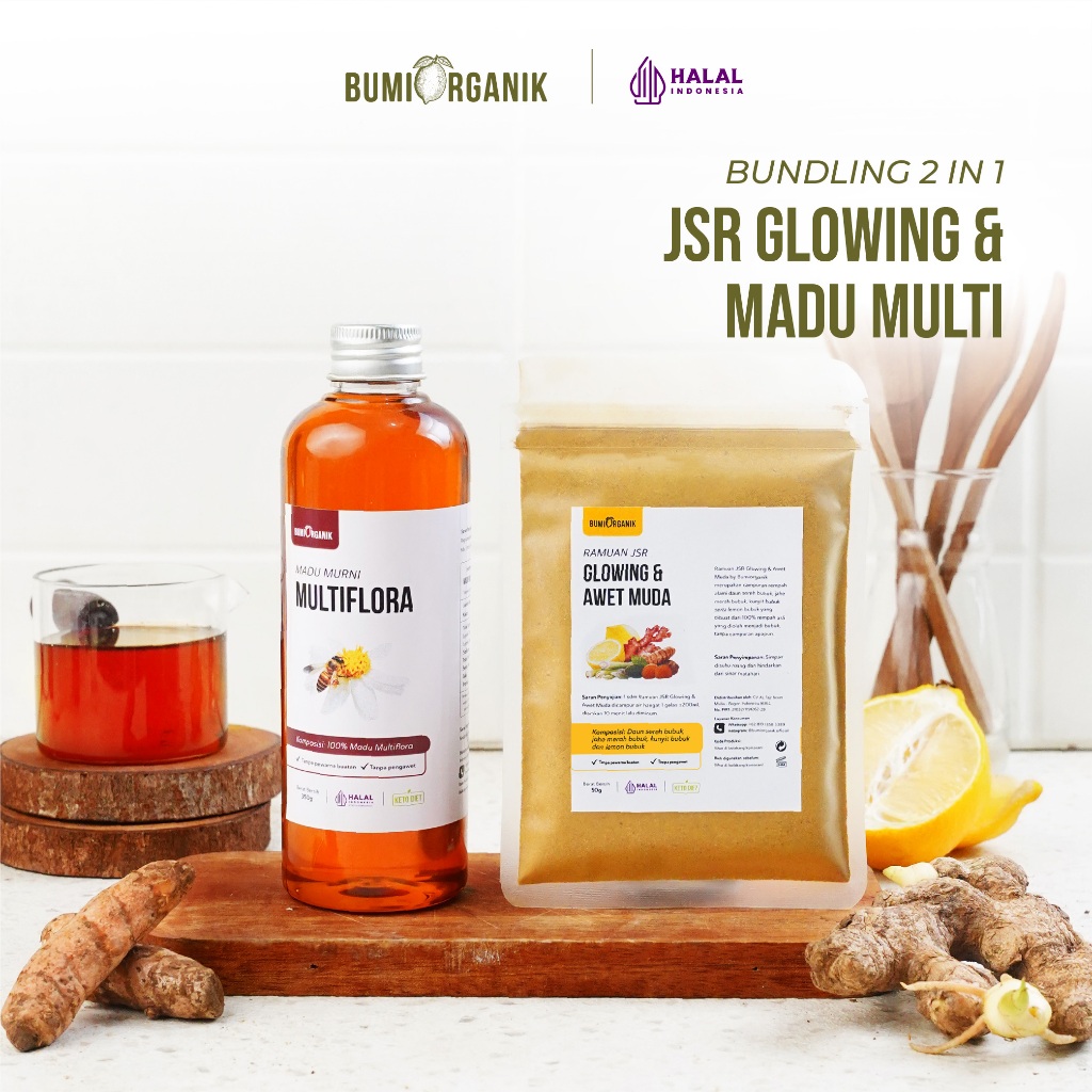 PAKET MURAH JSR GLOWING AWET MUDA + MADU HUTAN/MULTIFLORA 2IN1 RESEP DR ZAIDUL AKBAR HERBAL BUMI ORG