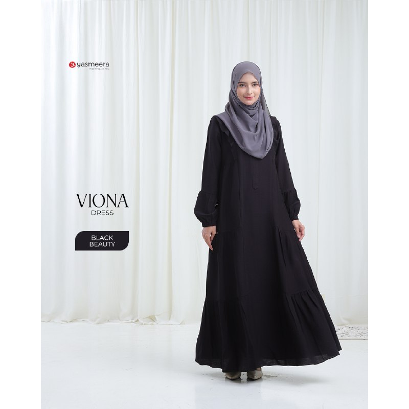 YASMEERA Dress Muslim Remaja Wanita Polos Linen Polo Premum VIONA Series