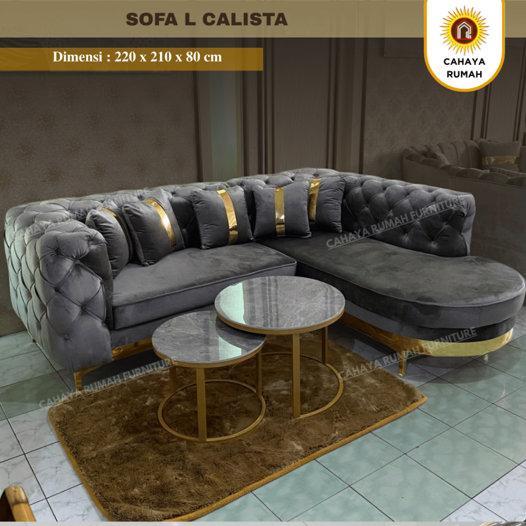 Cahaya Rumah Jalan Baru - Sofa L Calista - Sofa Ruang Tamu - Sofa Santai - Sofa Minimalis - Custom