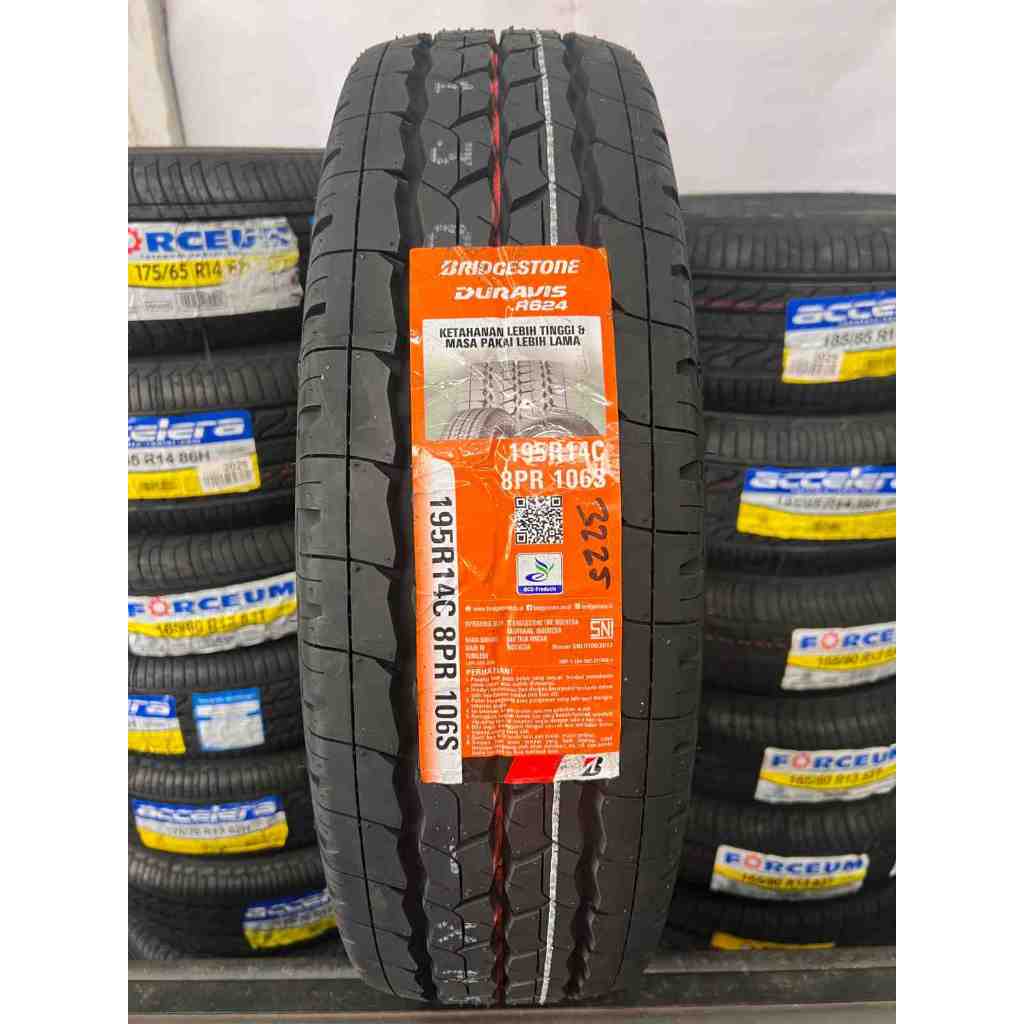 Ban Mobil Bridgestone Duravis 195 R14 8PR cocok untuk L300 Isuzu Traga Megacarry Pickup Box Muatan