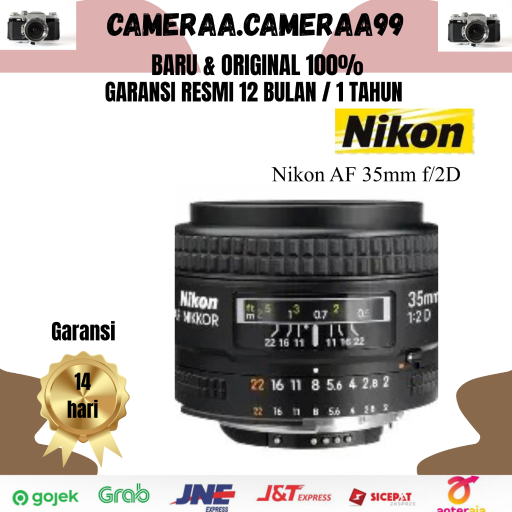 Nikon AF Nikkor 35mm f/2D Lensa Prime Original