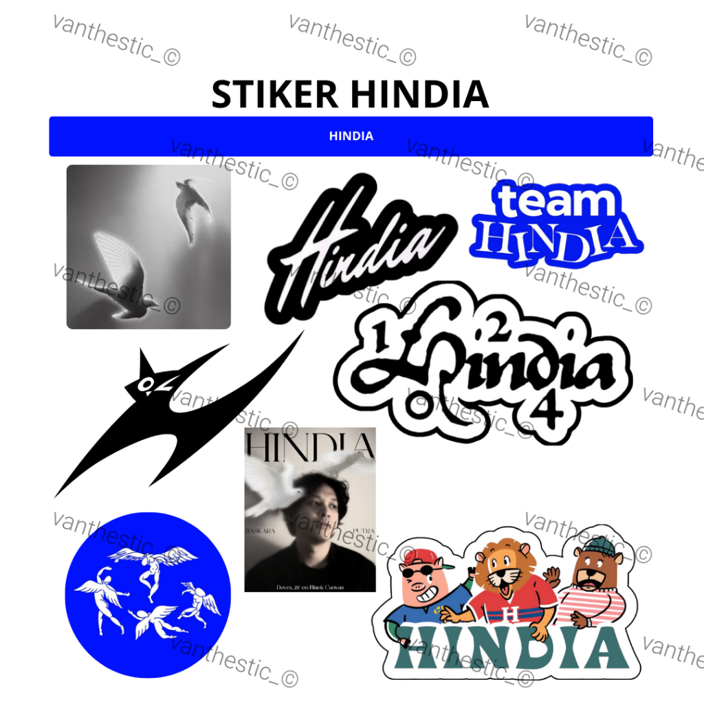 Stiker Hindia | Stiker Set Hindia | Hindia