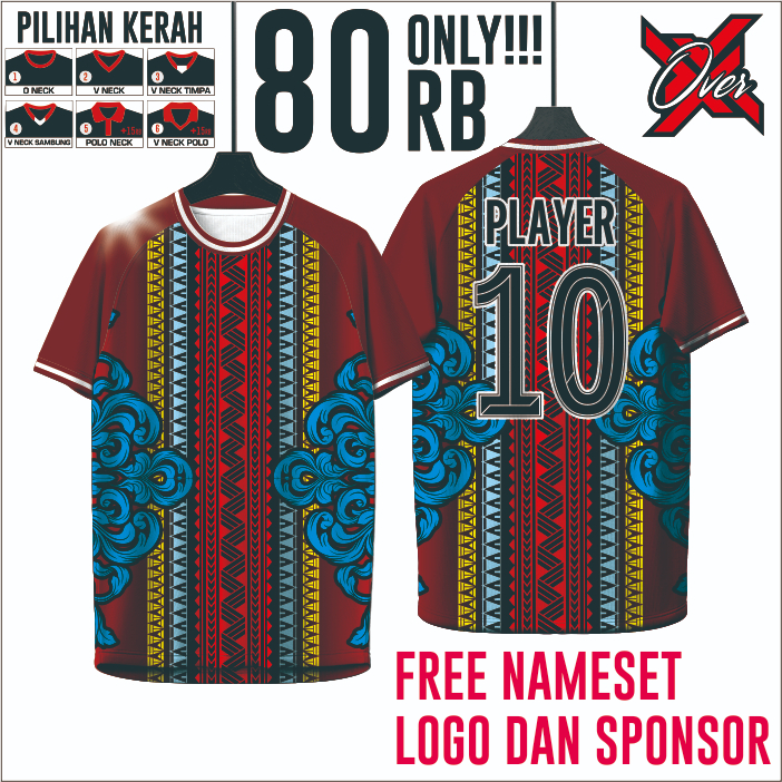 JERSEY FUTSAL PADEL MOTIF BATIK KEKINIAN BAHAN EMBOSH BERKUALITAS MODEL RAGLAN UNTUK ANAK DAN DEWASA