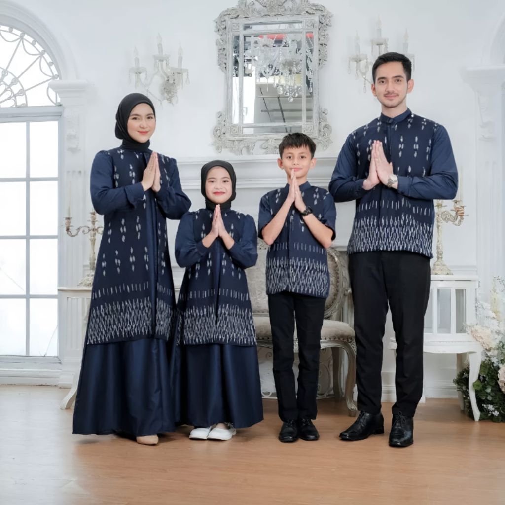 mecca gamis tenun sarimbit - gamis tenun couple keluarga - baju tenun gamis
