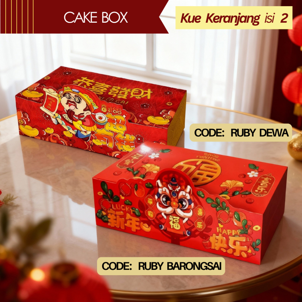 Box Kue Keranjang 9,5x20 Imlek / Dus Kue Lapis Imlek / Packaging CNY