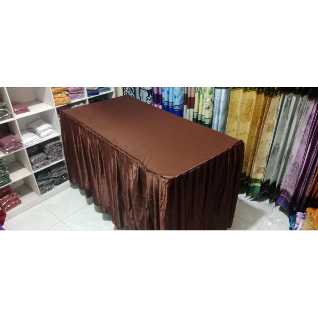 REQUES TAPLAK MEJA KAIN SATIN/TAPLAK MEJA PRASMANAN