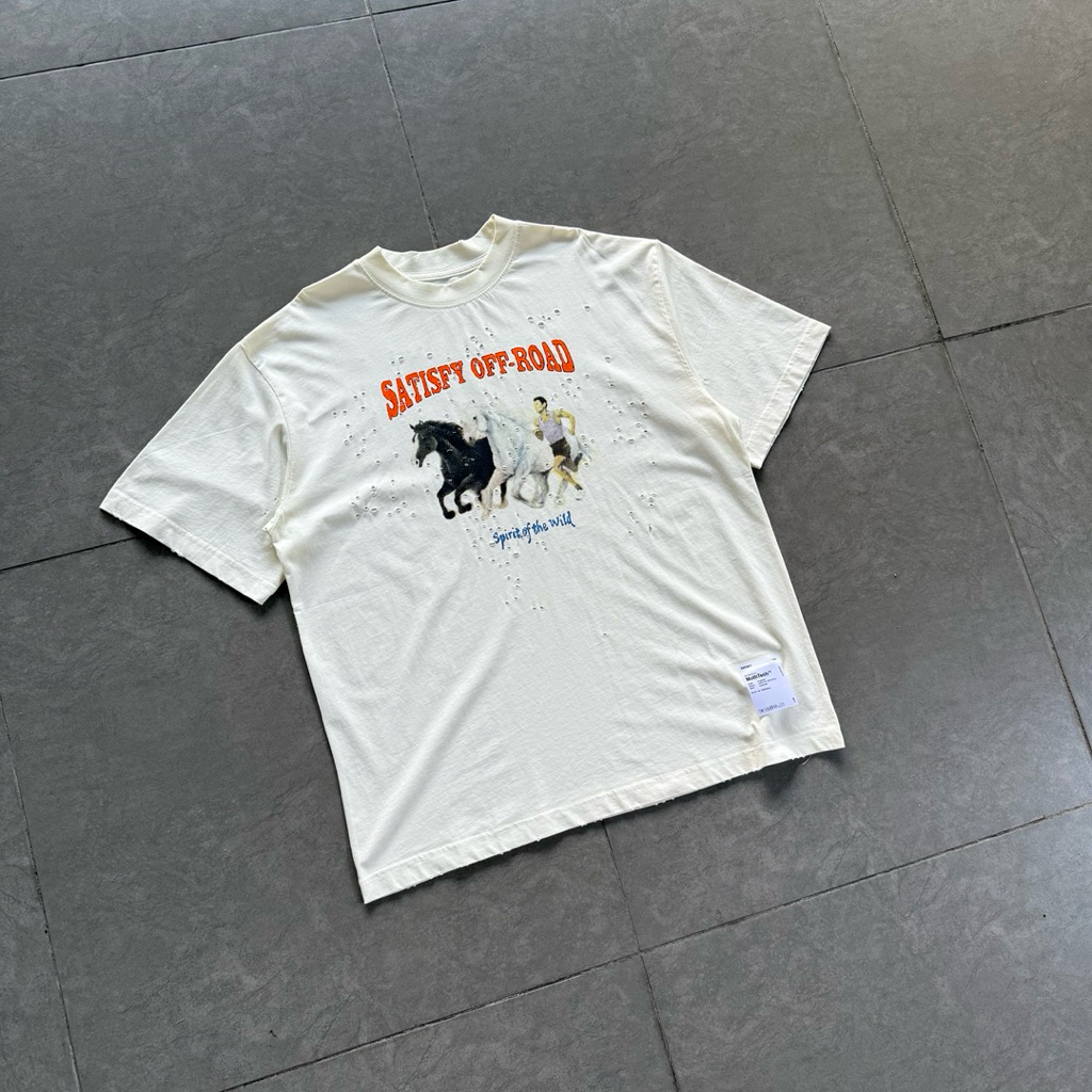 Satisfy Tshirt Baju Running Satisfy White horses Baju Satisfy