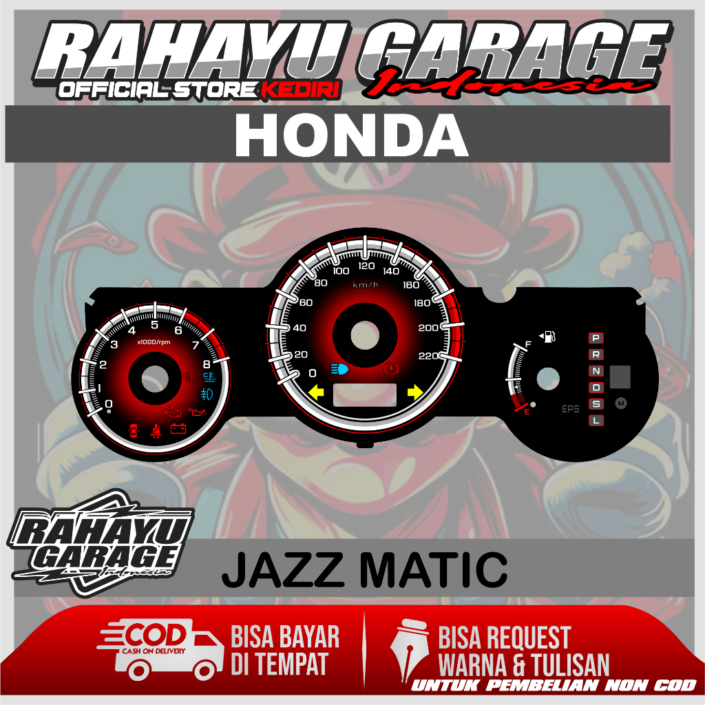 PAPAN SPEEDOMETER CUSTOM HONDA JAZZ GD3 MATIC