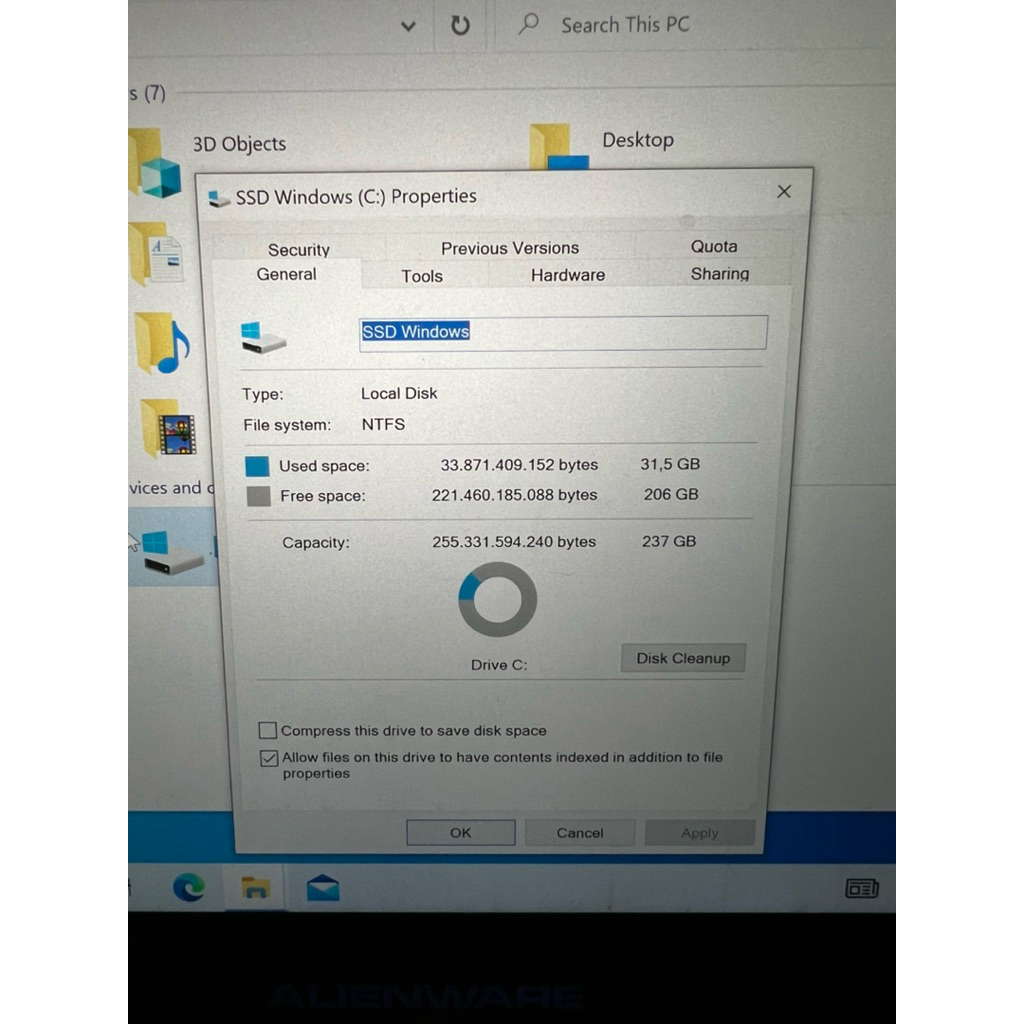 Laptop Alienware 13 inch bekas