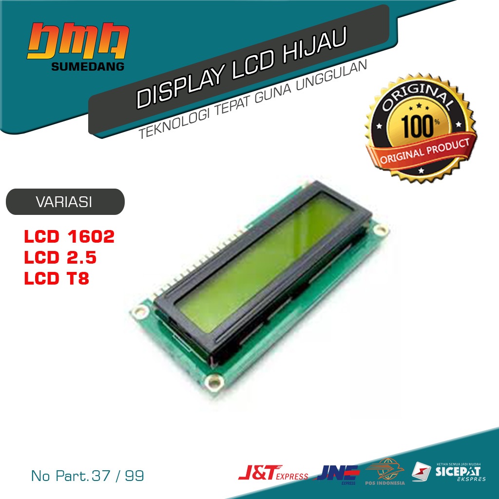 LCD 16x2 1602 Kuning Yellow LCD Hijau Module