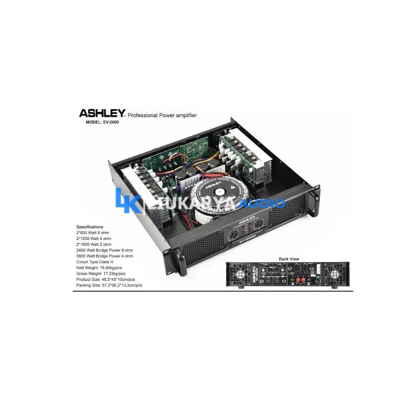 POWER AMPLIFIER ASHLEY EV2800 ASHLEY