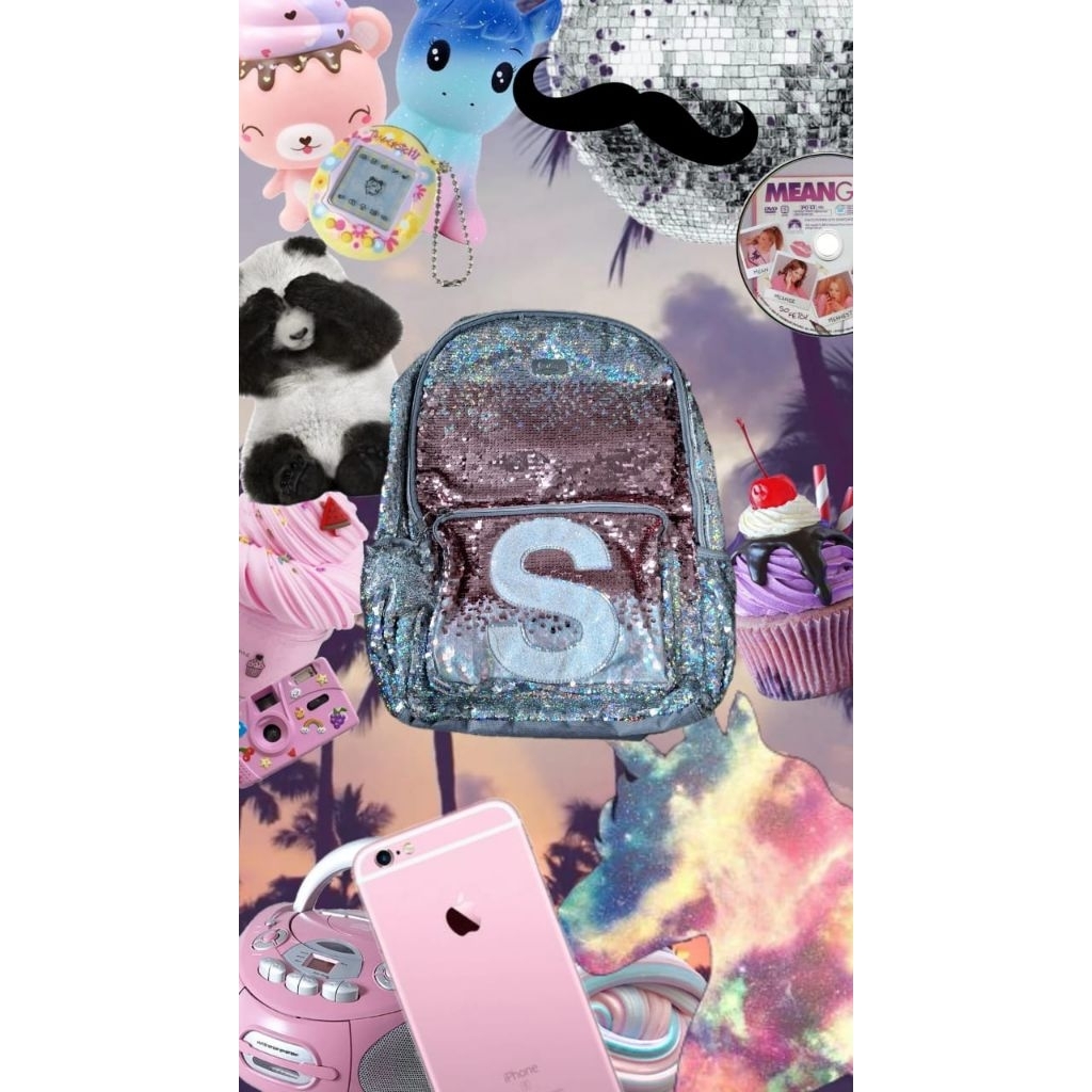 Preloved backpack justice sequin | 100% ori | baca deskripsi :)