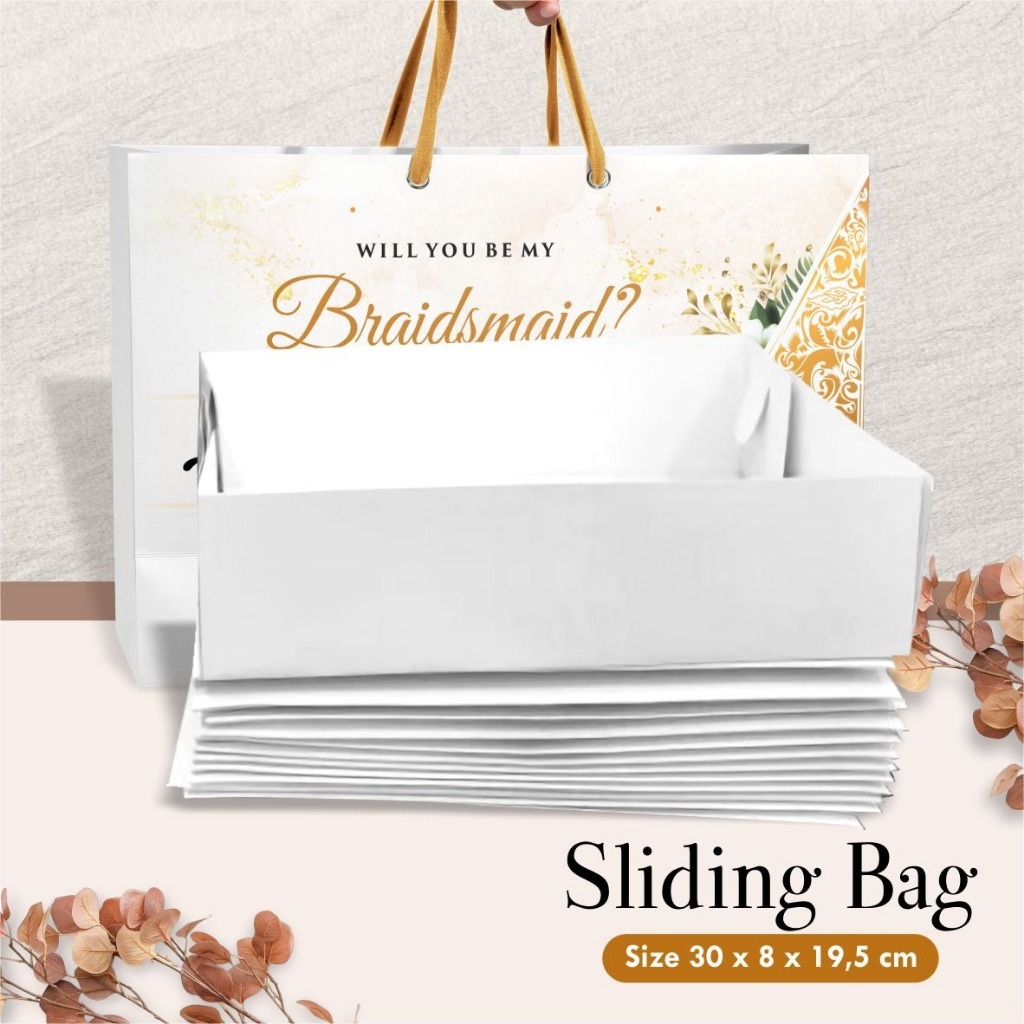 Sliding Box Pernikahan Inner Box Paper Bag Bridesmaid Sliding Bag Ready Stock (Lusin)