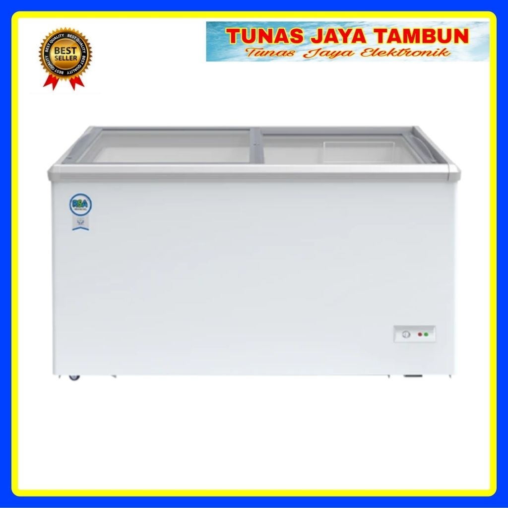 CHEST FREEZER RSA XS 320 / BOX FREEZER RSA KACA 288 LITER XS-320 / RSA XS-320 SLIDING KACA