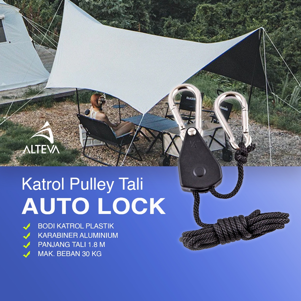 Tali Tenda Flysheet Camping Katrol Stopper Guyline Outomatic
