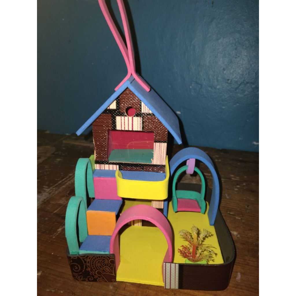 RUMAH KELOMANG BENTUK RUMAH TINGKAT ANEKA WARNA (BONUS 1 KELOMANG/KEONG HIDUP)