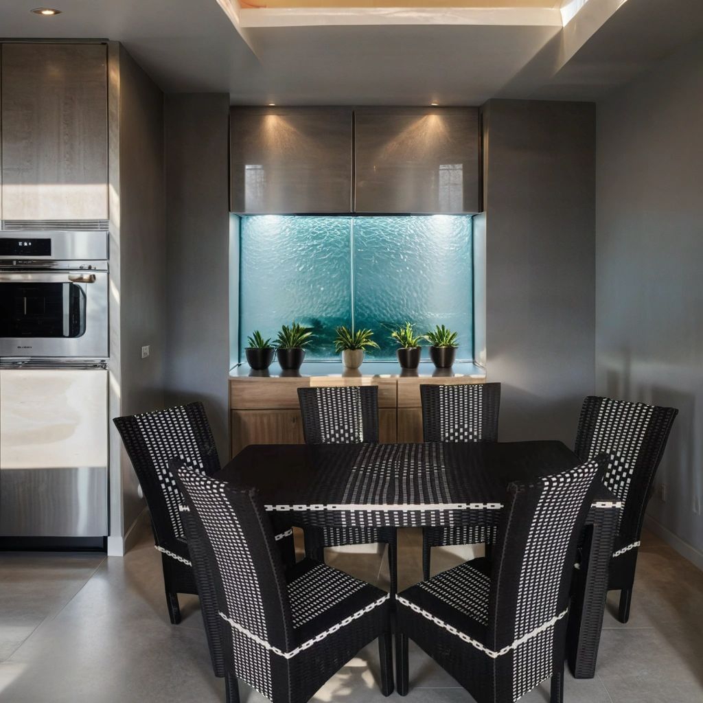 Meja Makan Rotan Sintetis 6 Kursi