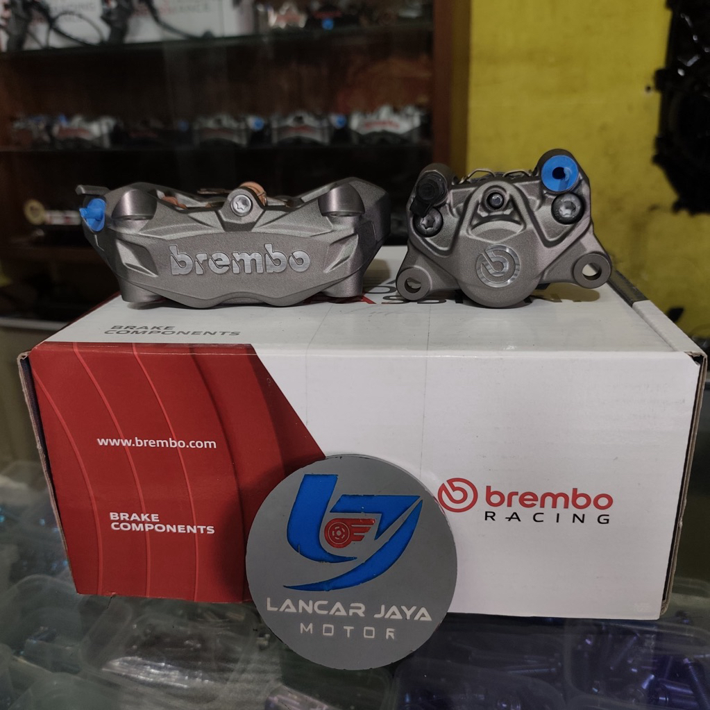 Paketan Kaliper Brembo M432 kiri + 2p grey Original Italy