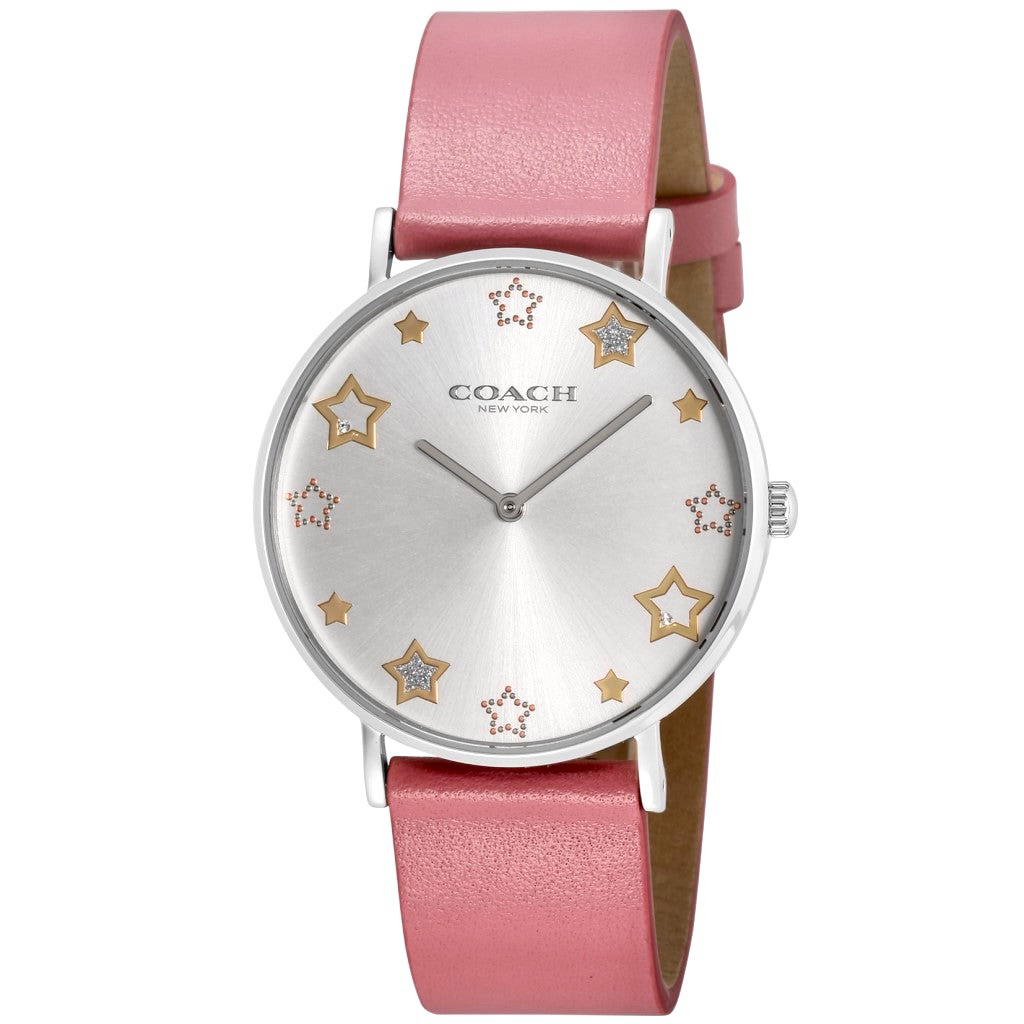 Jam Tangan Wanita Coach Perry Pink Star Strap Leather