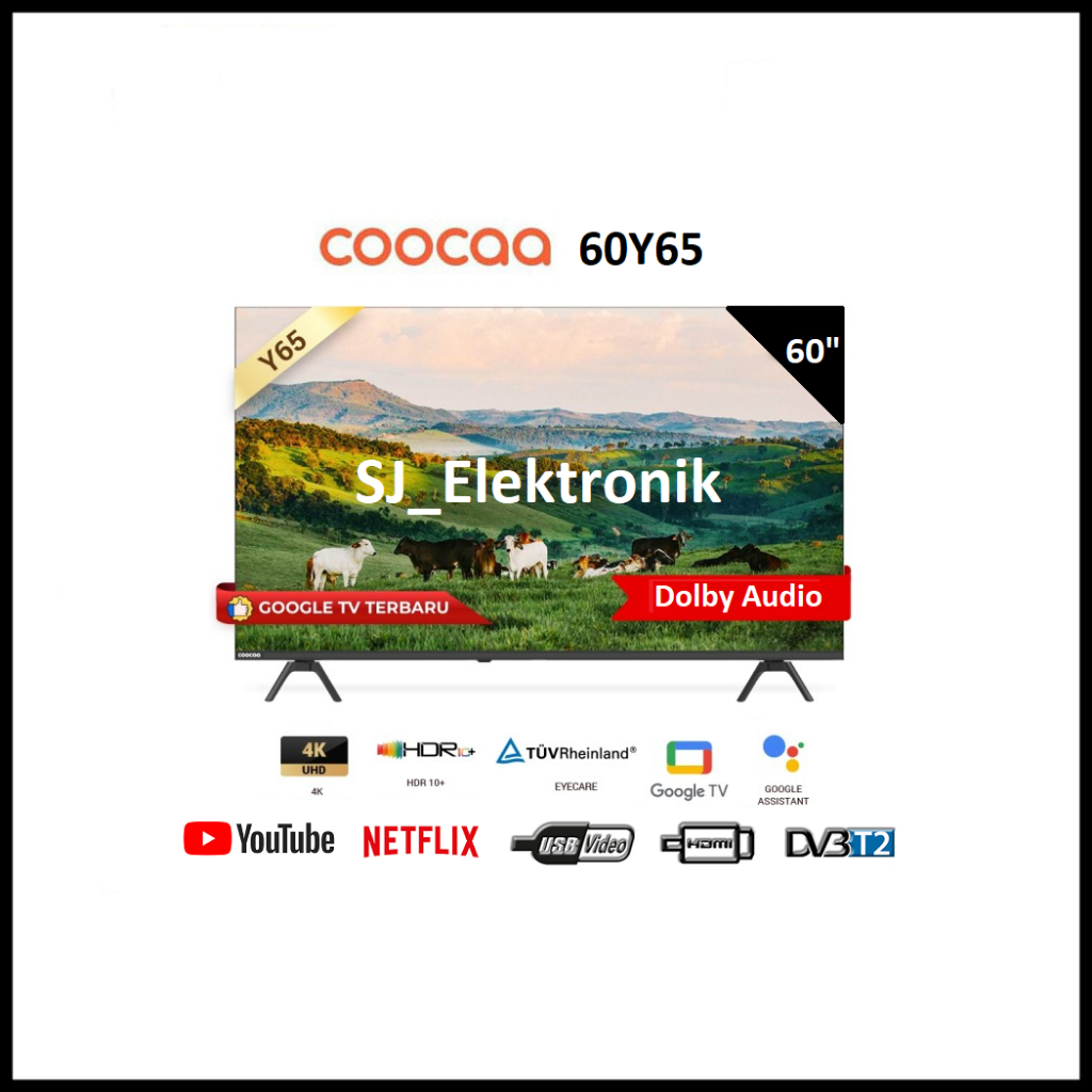 Coocaa 60Y65 Google TV UHD 4K | Coocaa Y65 LED TV 60 Inch Smart TV
