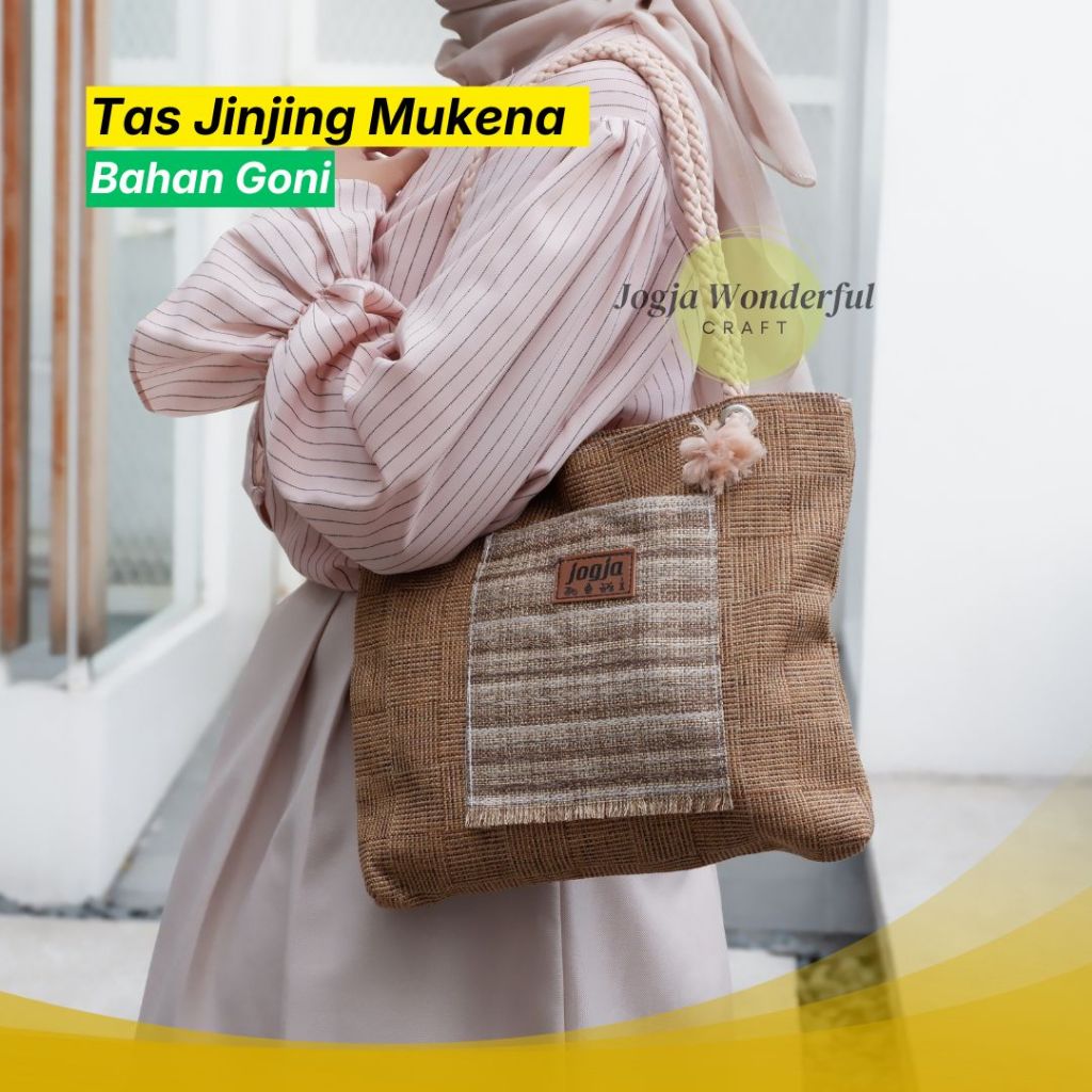 JOGJA WONDERFUL - Tas Handbag Goni Motif Kecil - Tas Tali Sumbu MINI - Tas Mukena - Tas Tote Tali Su